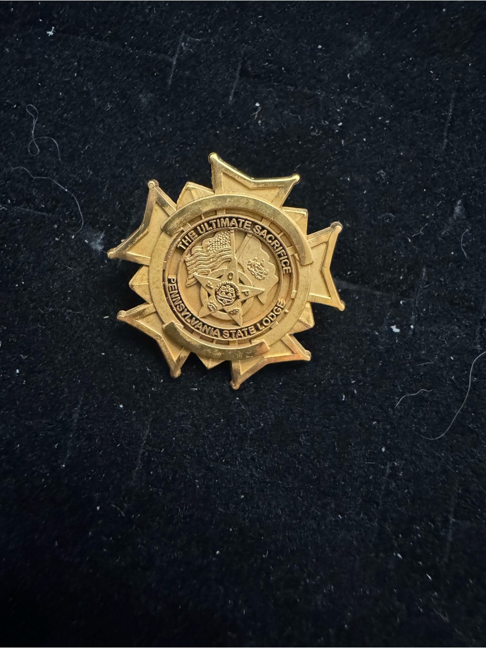 Gold Veteran Service Medal Pin - Pennsylvania State Lodge